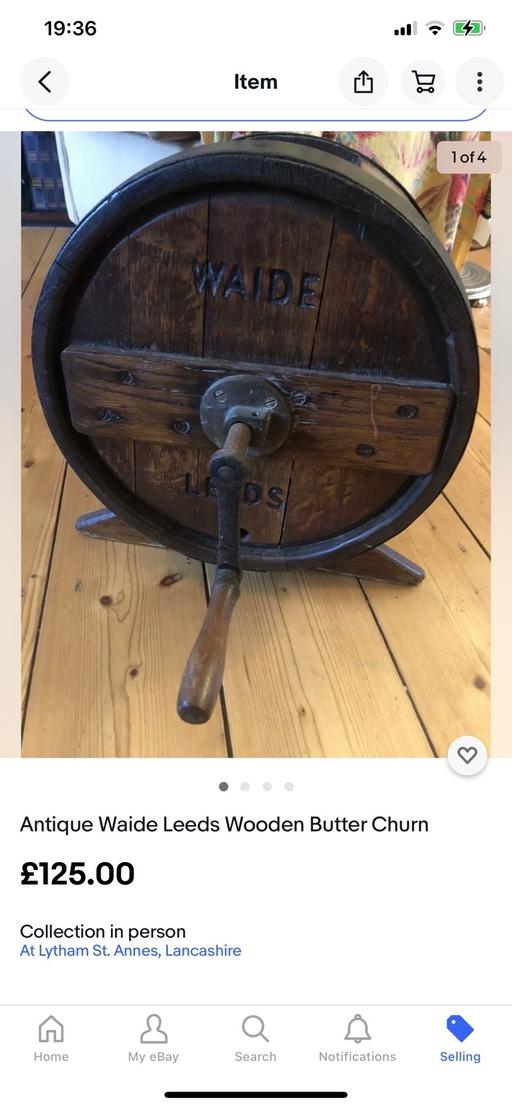 Buy & Sell Lancashire Fylde - Photos for Waide Wooden Butter Churn Antique