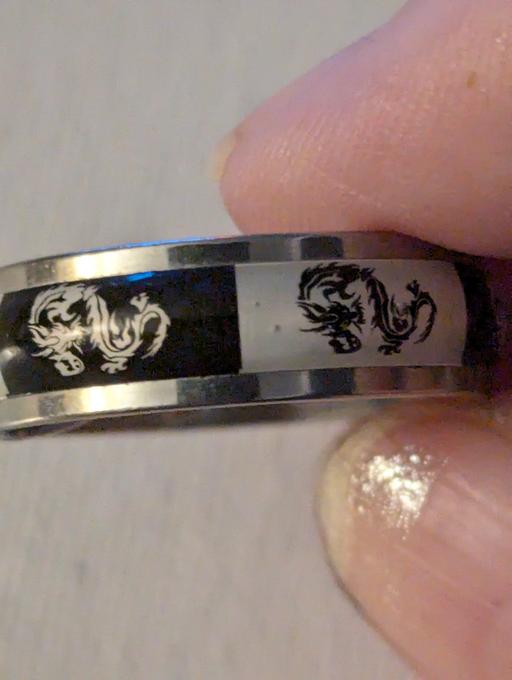 Buy & Sell Blaenau Gwent Georgetown - Blaenau Gwent - Photos for Black/white stainless steel dragon ring. Size