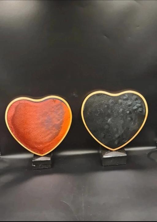 Buy & Sell Leicestershire Leicester - Photos for 2 Handmade Wooden Resin Heart Decortive Plaqu