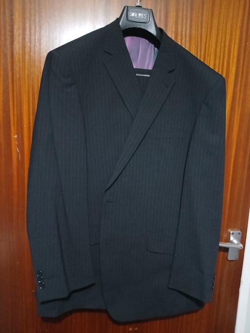 Buy & Sell West Midlands Sandwell - Photos for Black Skope Pinstripe Suit Purple 48S (4)