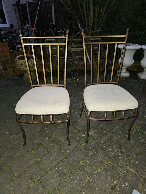 Buy & Sell West Midlands Dudley - Photos for GOLD METAL DINING CHAIRS X 2