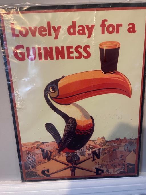 Buy & Sell Hertfordshire Watford - Photos for Genuine metal classic Guinness poster, VGC