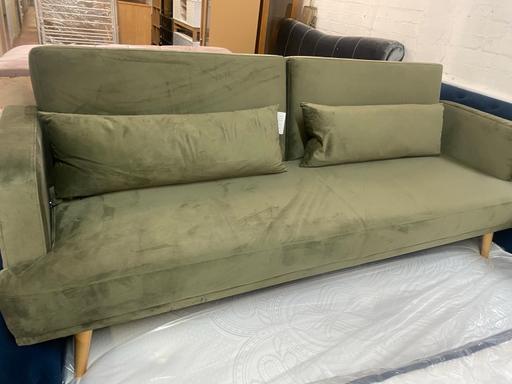 Buy & Sell West Midlands Coventry - Photos for Velvet 3 Seater Clic Clac Sofa Bed - Sage