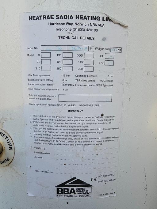 Buy & Sell South East London Bromley - Photos for Megaflo Hot water cylinder