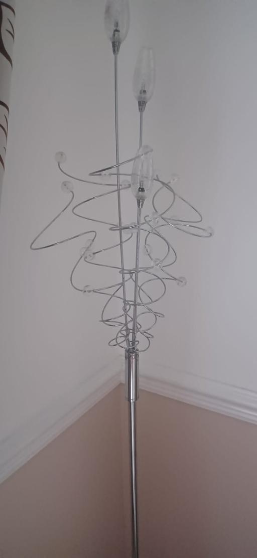 Buy & Sell Merseyside Knowsley - Photos for Silver standing lamp with 3 lights & swirls