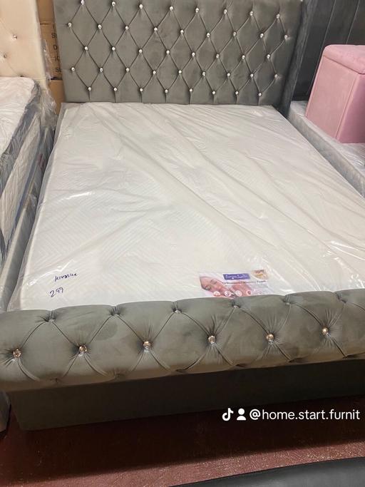 Buy & Sell Warwickshire Warwick - Photos for Kingsize 5ft sleigh bed frame Grey