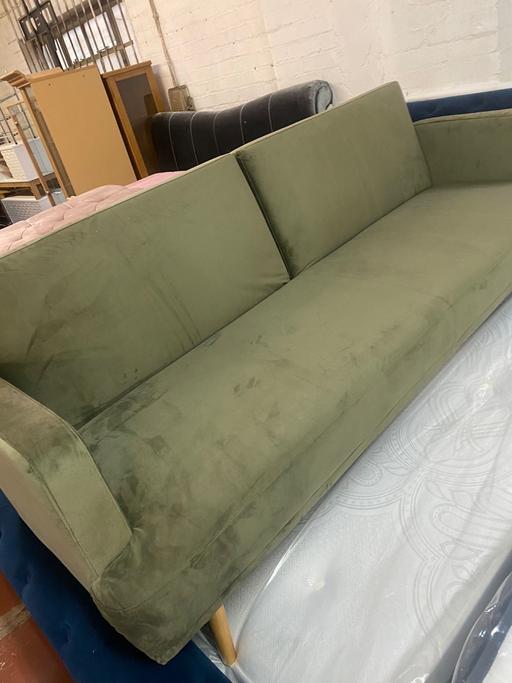 Buy & Sell Warwickshire Warwick - Photos for velvet 3 Seater Clic Clac Sofa Bed - Sage