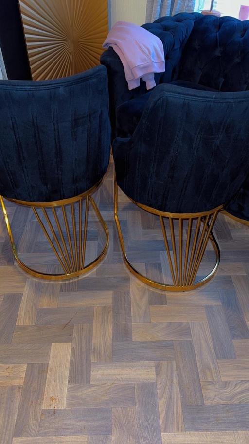 Buy & Sell West Midlands Birmingham - Photos for Black and gold Dining chairs