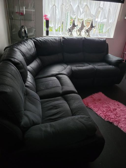 Buy & Sell South West London Merton Park - South West London - Photos for 5 Seater Black Corner recliner Sofa