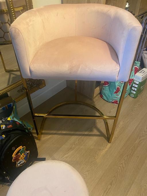 Buy & Sell West Midlands Sandwell - Photos for Pink Velvet Barstool high Bar Stool Chair