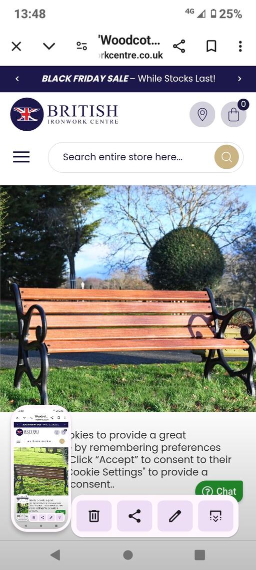 Buy & Sell West Yorkshire Kirklees - Photos for Teak and cast iron ends garden bench