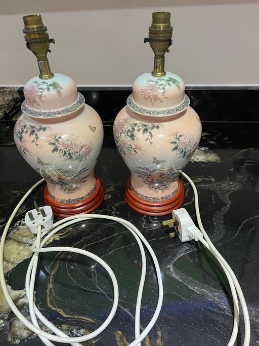 Buy & Sell Essex Basildon - Photos for Pair of Retro 80s M&S Oriental Blossom lamps