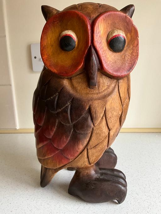 Buy & Sell Staffordshire South Staffordshire - Photos for Large Carved Wooden Coloured Owl, Very Heavy