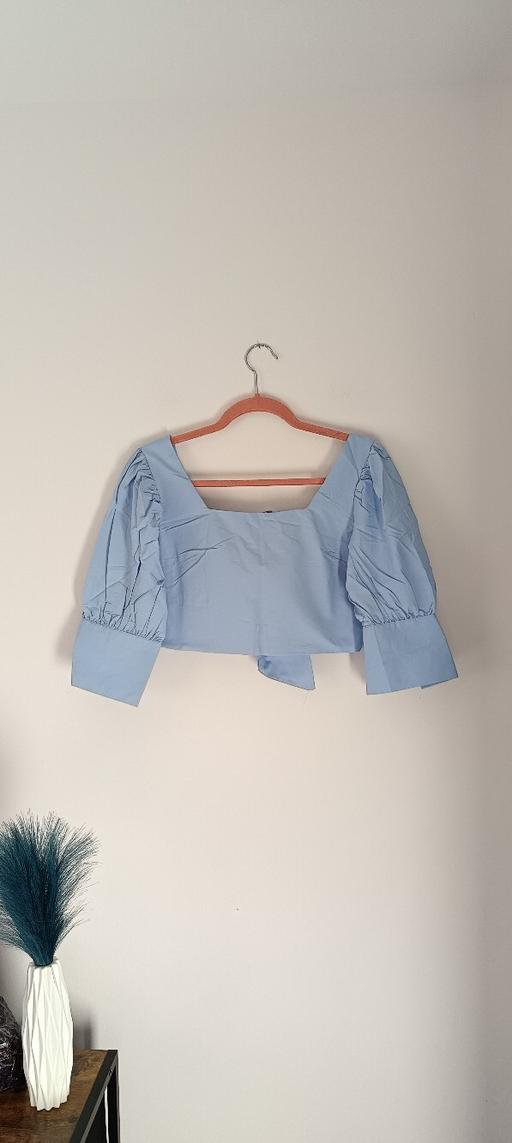 Buy & Sell Swansea - Wales Blaenymaes - Swansea - Photos for 3/4 puffed sleeve cropped tie back top size M