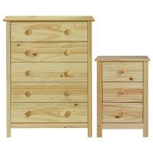 Buy & Sell West Midlands Coventry - Photos for Bedside & 5 Drawer Chest Set - Pine