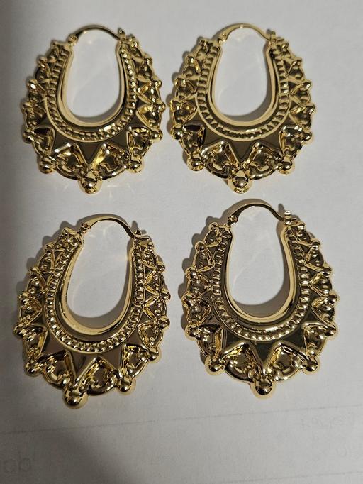 Buy & Sell South East London Deptford - South East London - Photos for 1 pair of XL gold plated creole earrings 55mm