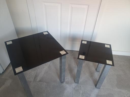 Buy & Sell West Midlands Wolverhampton - Photos for Set of Two Black Glass Tables