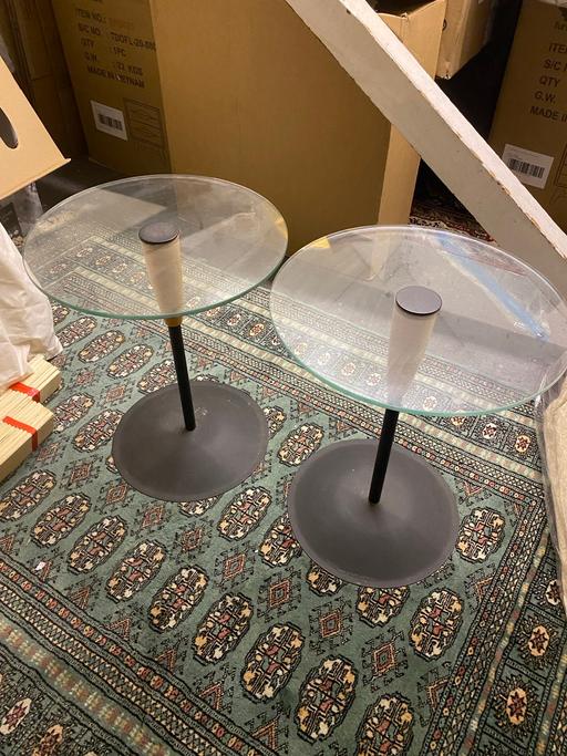 Buy & Sell North West London Harrow - Photos for Pair of round glass side tables