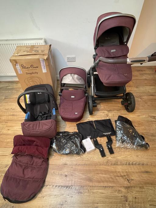 Buy & Sell Essex Brentwood - Photos for Silver Cross Wave Travel System - Claret