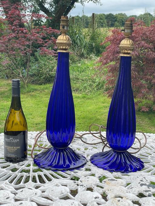 Buy & Sell Cheshire East Over Alderley - Cheshire East - Photos for Stunning Rare Bristol Blue Morano Glass lamps