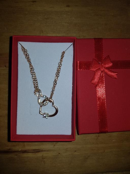 Buy & Sell Lancashire Blackpool - Photos for Silver coloured double heart necklace NEW