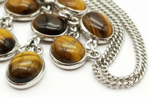 Buy & Sell Central London Cannon Street Station - Central London - Photos for 925 silver tiger eye drop necklace