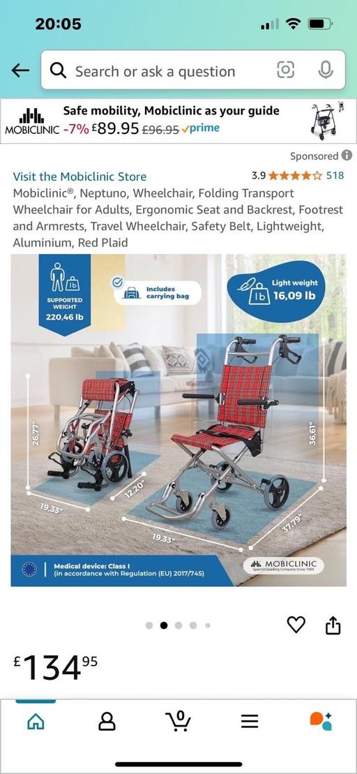 Buy & Sell West Midlands Birmingham - Photos for Monoclinic Neptuno wheelchair folding