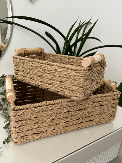 Buy & Sell Gloucestershire South Gloucestershire - Photos for 2 woven storage baskets with handles