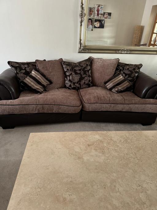 Buy & Sell East London Redbridge - East London - Photos for Large Sofa set- leather sides &fabric cushion