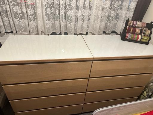 Buy & Sell South West London St Helier - South West London - Photos for IKEA 4 chest of drawer with Glass Top