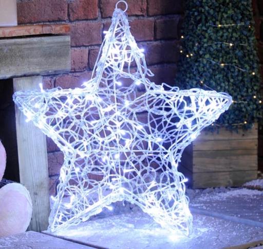 Buy & Sell North Northamptonshire Gretton - North Northamptonshire - Photos for 58cm Lit White Twinkling Soft Acrylic Star