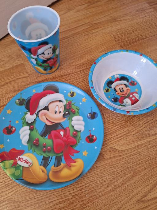 Buy & Sell Nottinghamshire Ashfield - Photos for mickey mouse Christmas plate bowl and cup