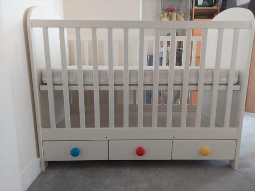 Buy & Sell West London Ealing - W5 - Photos for Cot Bed - Gonatt, wooden Cot Bed with drawer