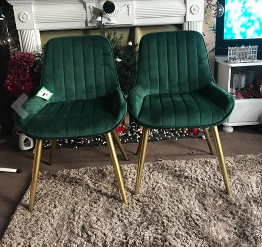 Buy & Sell East London Commercial Road - East London - Photos for set of 4 green velvet dining chairs