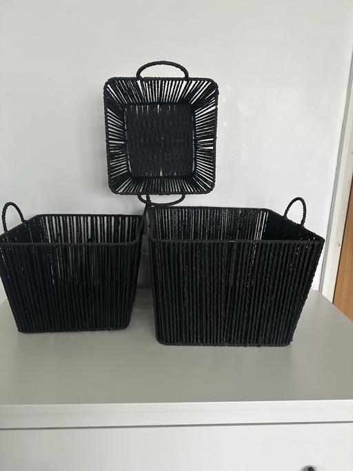 Buy & Sell West Midlands Birmingham - Photos for Brand new set of 3 rope baskets in black