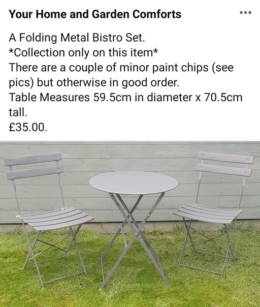 Buy & Sell Leicestershire Harborough - Photos for A Folding Metal Bistro Set.