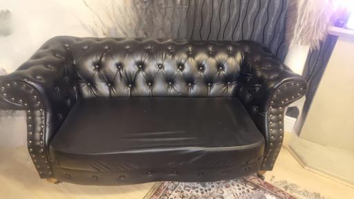 Buy & Sell Buckinghamshire Milton Keynes - Photos for 2-seater faux leather Chesterfield sofa black