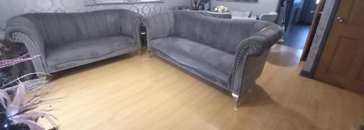 Buy & Sell Halton Widnes - Halton - Photos for 2 x Grey Velvet Sofas