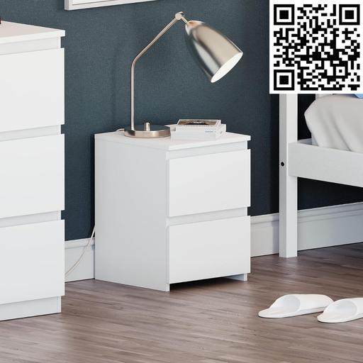 Buy & Sell Central London - Photos for Denver 2 Drawer Bedside Chest (White)