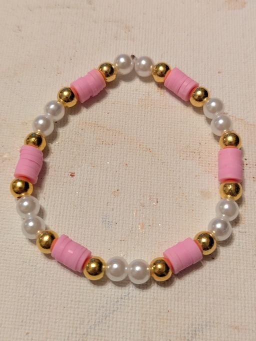 Buy & Sell Blaenau Gwent Georgetown - Blaenau Gwent - Photos for Hand made elasticated bracelet in pink clay b