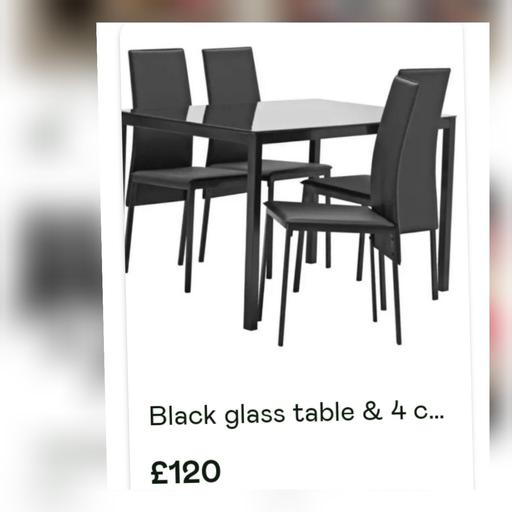 Buy & Sell South West London Wimbledon - South West London - Photos for Black Glass table with 4 chairs