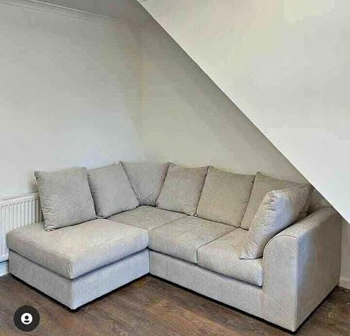 Buy & Sell Brent East Lane Business Park - Brent - Photos for Jumbo Cord 4 Seater Grey Corner Sofa