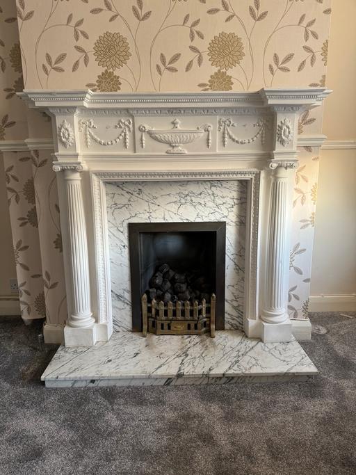 Buy & Sell East London Havering - Photos for Marble Base Fireplace With Surround & Hearth