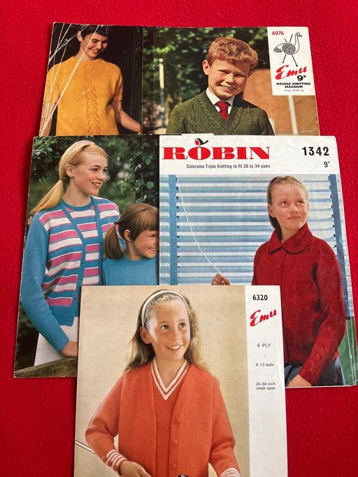 courses West Midlands Sandwell - Photos for Vintage Knitting Patterns x5