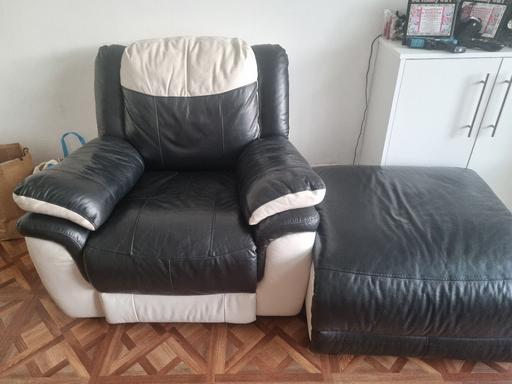 Buy & Sell West Midlands Birmingham - Photos for single leather sofa and foot stool