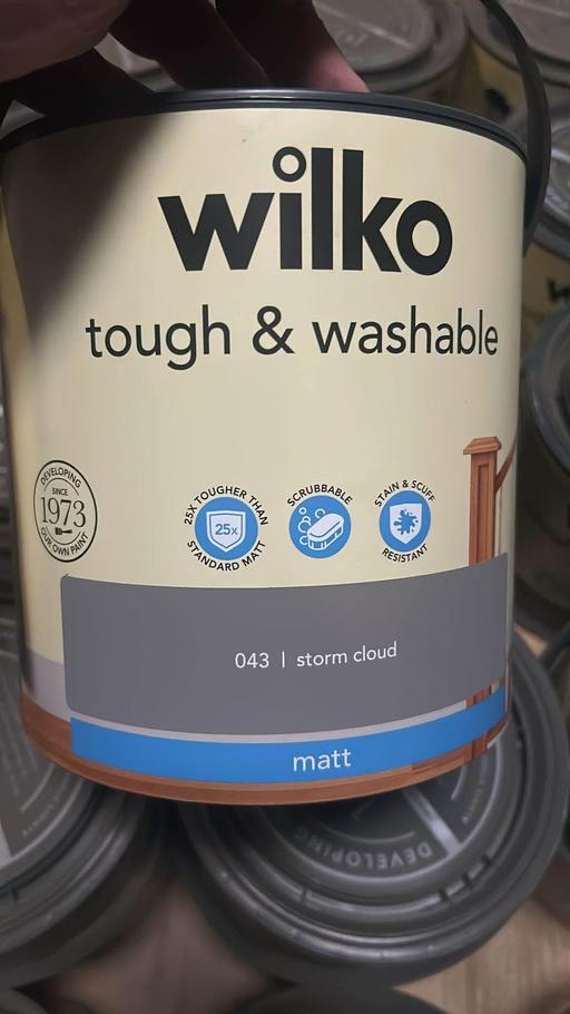 Buy & Sell South Yorkshire Rotherham - Photos for WILKO STORM GREY TOUGH WASHABLE PAINT