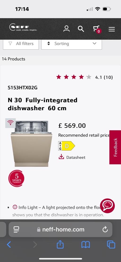 Buy & Sell North London Northumberland Park - North London - Photos for Neff fully integrated dishwasher 815x598x550