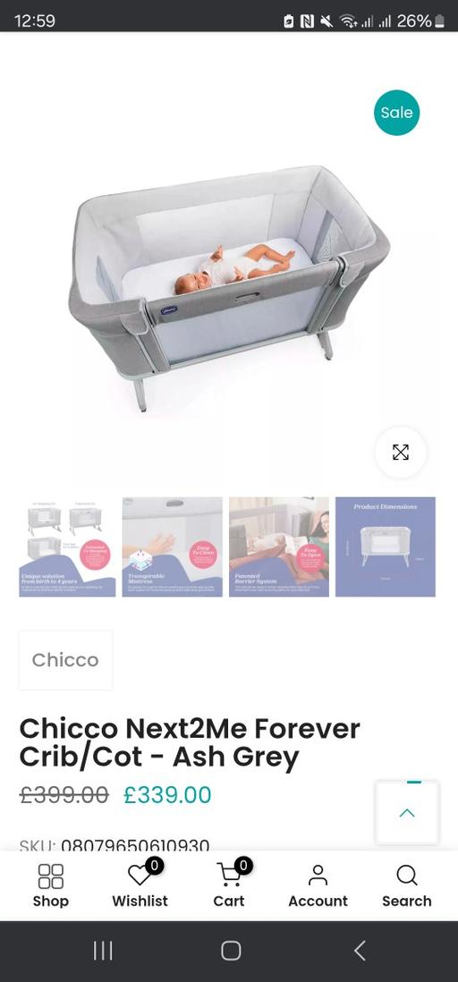 Buy & Sell Hertfordshire Watford - Photos for chicco next2me crib forever