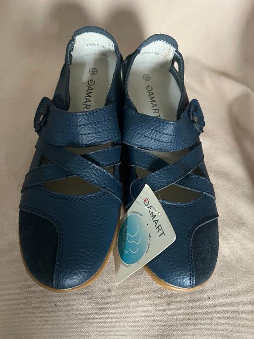 Buy & Sell Bedfordshire Central Bedfordshire - Photos for Damart Blue Flat Leather Cross Strap Shoes 4E