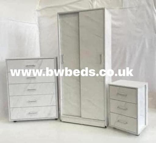 Buy & Sell South Yorkshire Rotherham - Photos for AERO WHITE STONE EFFECT SLIDING WARDROBE